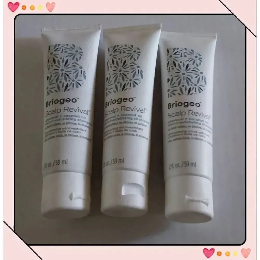 New Lot of (3) BRIOGEO Scalp Review Charcoal + Coconut Micro-Exfoliating Shampoo